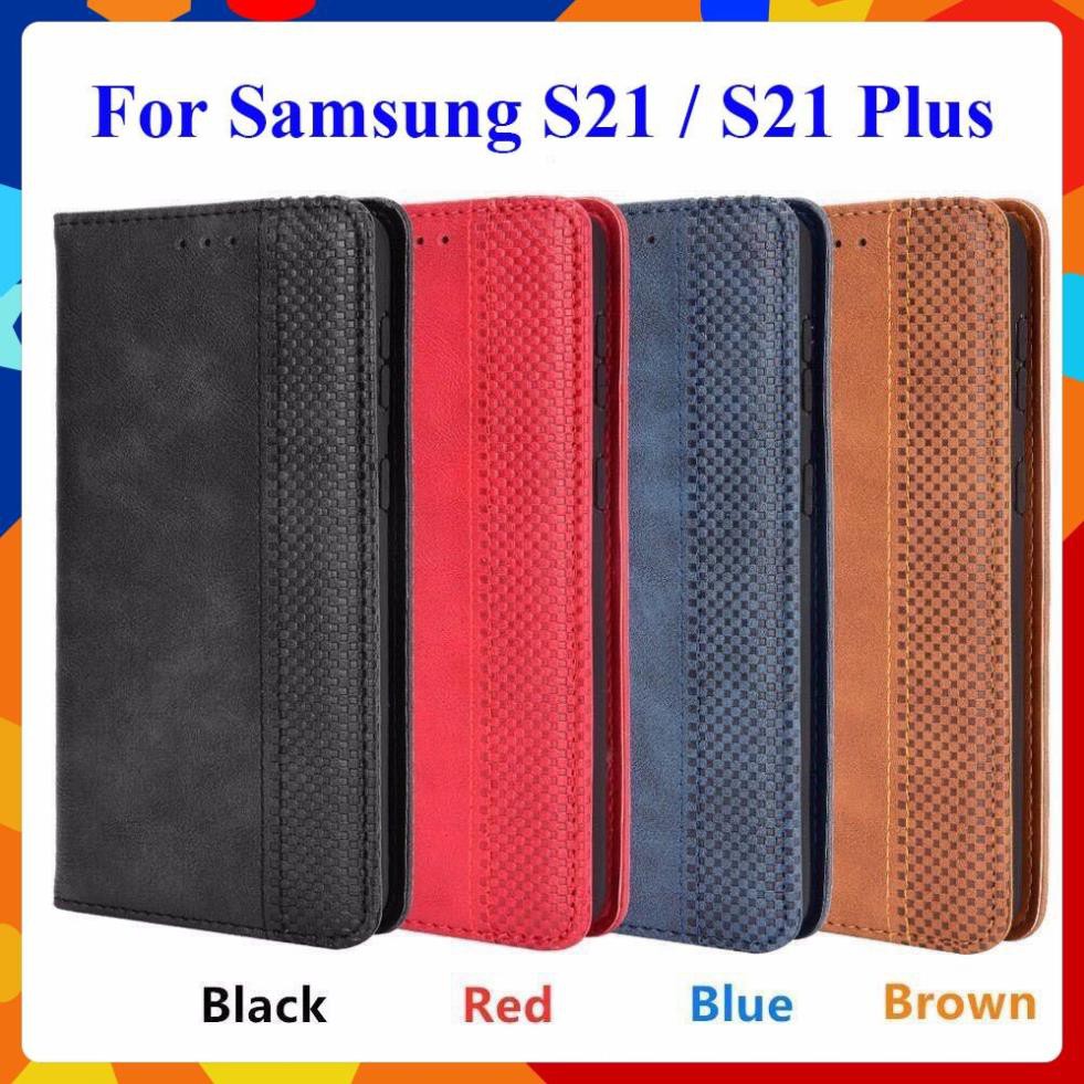 Bao da dạng ví Samsung Galaxy S21, S21 Plus (cam kết xịn) hit nam châm, ngăn đựng thẻ ATM tiền tiện lợi