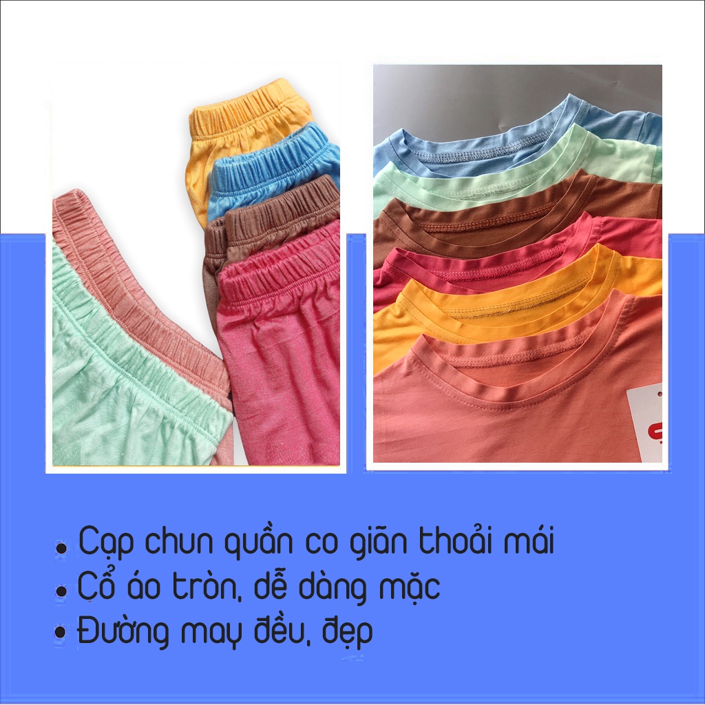 Đồ Bộ Dài Tay Trơn Chất Thun Lạnh Bé Trai, Bé Gái, Bộ Dài Tay Thu Đông Cho Bé Shopmevung_kids