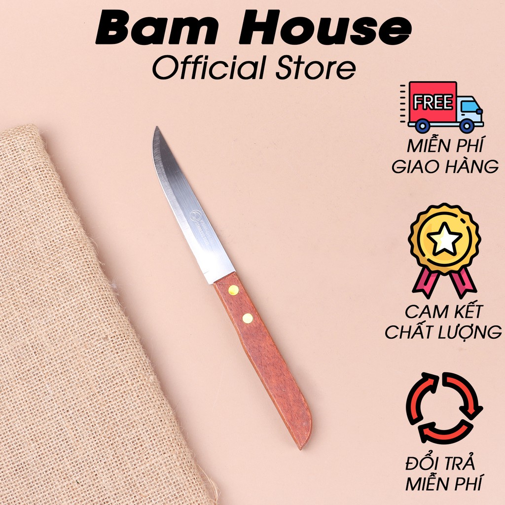 Dao bếp gọt trái cây inox Bam House cán gỗ cao cấp DTL03 – Gia dụng bếp