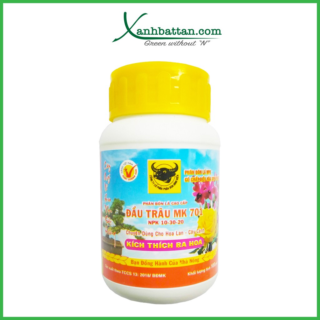 Phân bón ĐẦU TRÂU MK 701 Kích ra hoa phong lan 100 gram