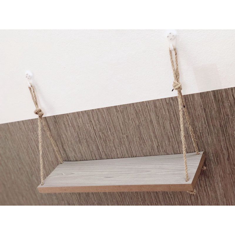 kệ treo tường đa năng trang trí - kèm dây thừng - kích thước 12x40