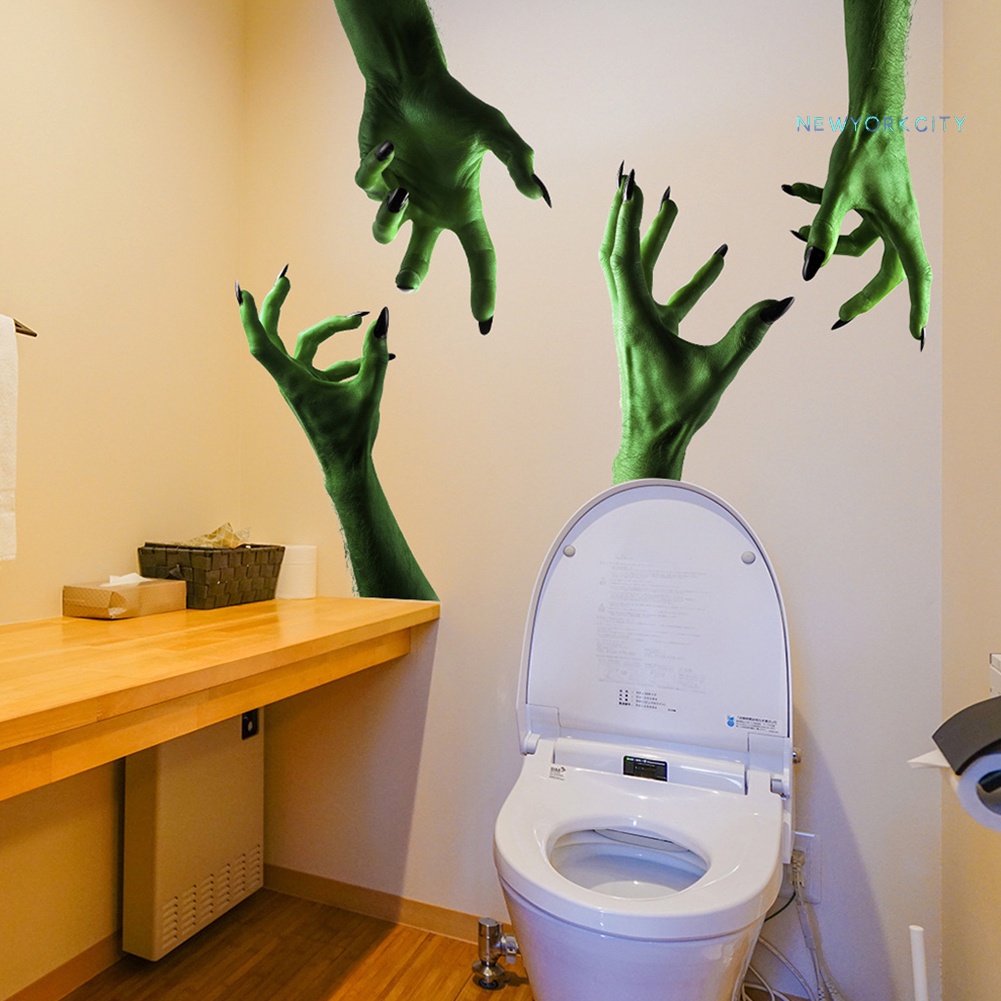 Decal dán tường Họa Tiết Halloween Kinh Dị 5 Tay Cầm