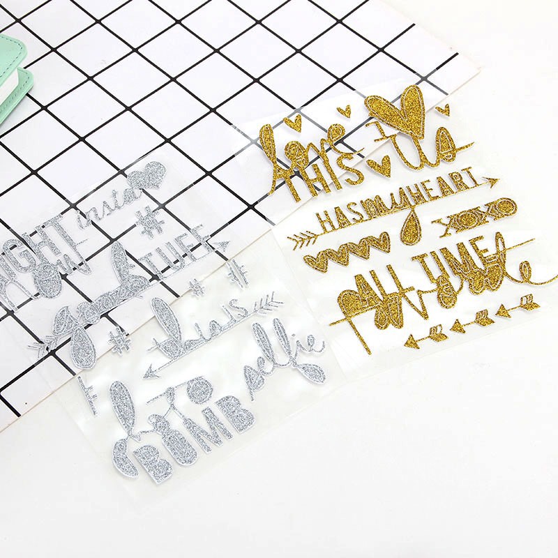 Sticker nhũ họa tiết chữ sang trọng (SN06)