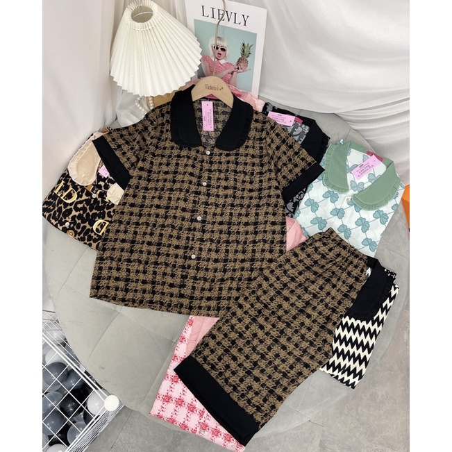 Đồ Bộ Pijama Lửng Cổ Sen Bèo Mango | BigBuy360 - bigbuy360.vn