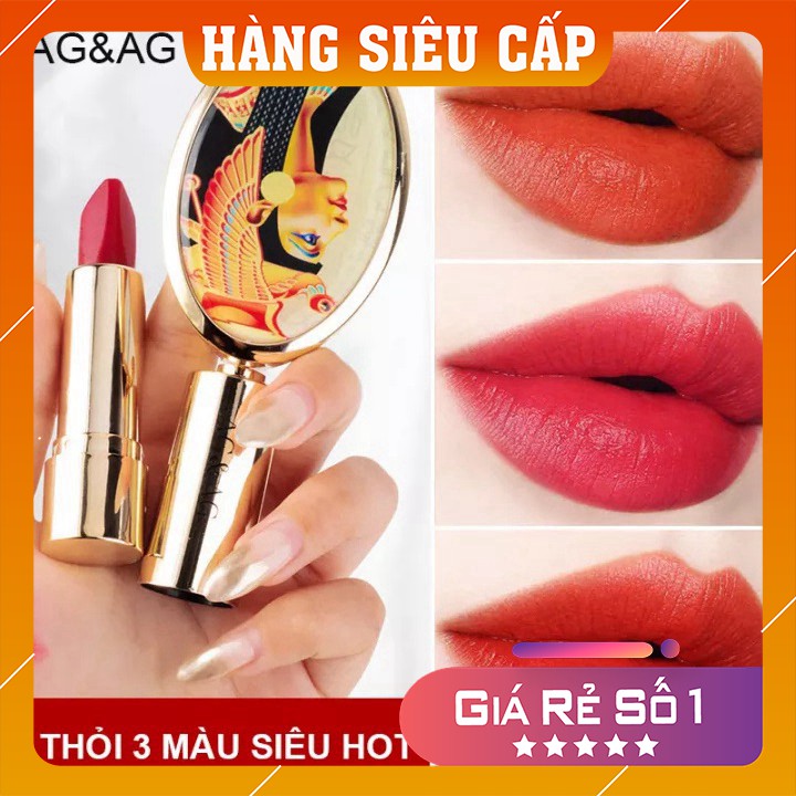 Son 3 màu cao cấp AGAG 💄FREESHIP💄Son 3 màu chất lì, lâu trôi, mềm mại . Son lì dưỡng ẩm chống trôi