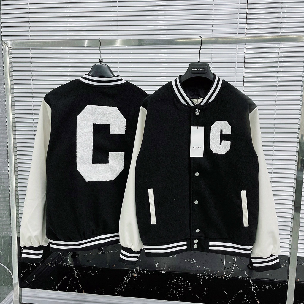 Áo Khoác ,Áo Bomber Cực Chất Với Họa Tiết Chữ C Khâu Chắc Chắn Cho Nam Nữ