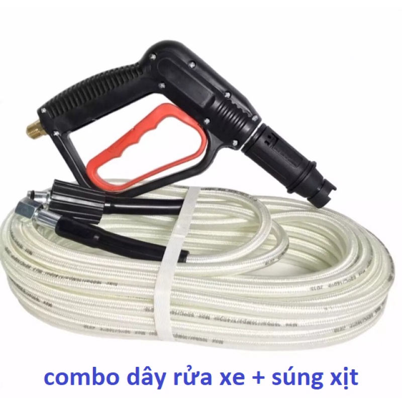 Bộ dây rửa xe và súng rửa xe áp lực cao ren 22mm