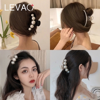 Kẹp tóc kiểu càng cua đính ngọc trai giả sang trọng thời trang