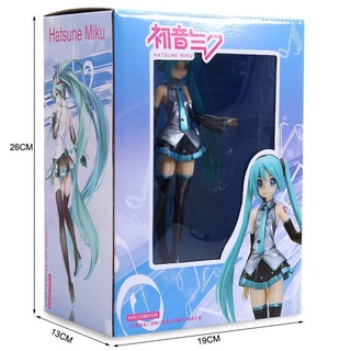 2015 Đồng phục Hatsune Miku Văn phòng tay Aberdeen Trang trí Cô gái dễ thương Món quà sinh nhật Đứng Miku Mô hình Đồ chơ