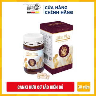 Canxi hữu cơ từ tảo biển đỏ Litho Plus không nóng, không gây táo bón (Lọ 30 viên )
