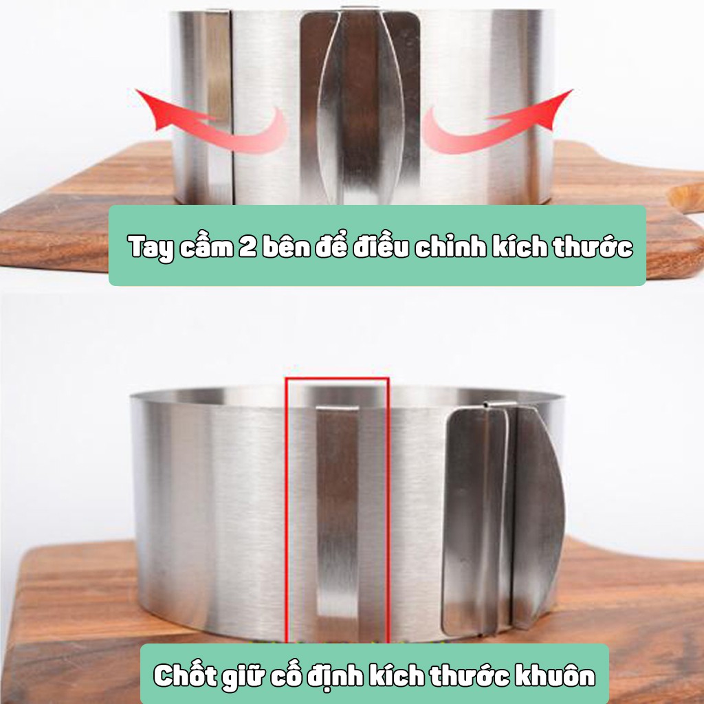Khuôn Ring Mousse Tròn Thay đổi Kích Thước 16 - 30 Cm