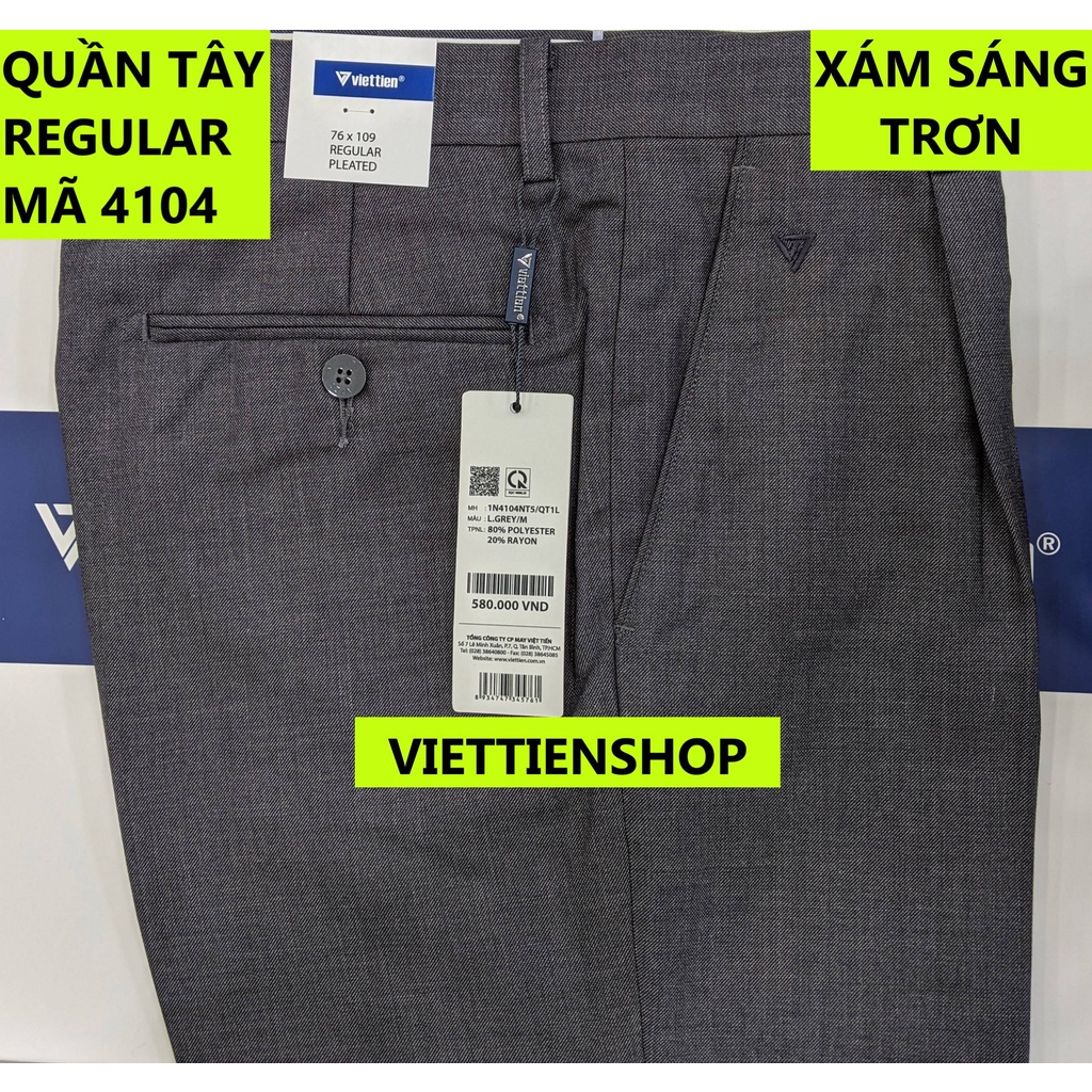 (4104 QTR) QUẦN TÂY VIỆT TIẾN CÓ LY (KO ÔM - REGULAR)