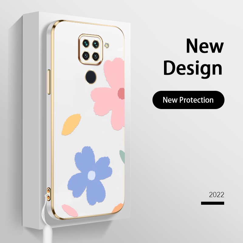 Ốp Điện Thoại TPU Silicone Mềm Mạ Điện Hình Hoa Đơn Giản Cho Xiaomi Redmi note 9 4G note 9s 9 pro max
