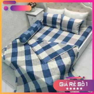 Bộ chăn ra 5 món cao cấp hình caro