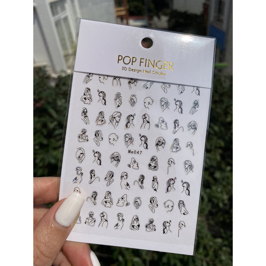 Sticker dán móng mặt người nghệ thuật 3