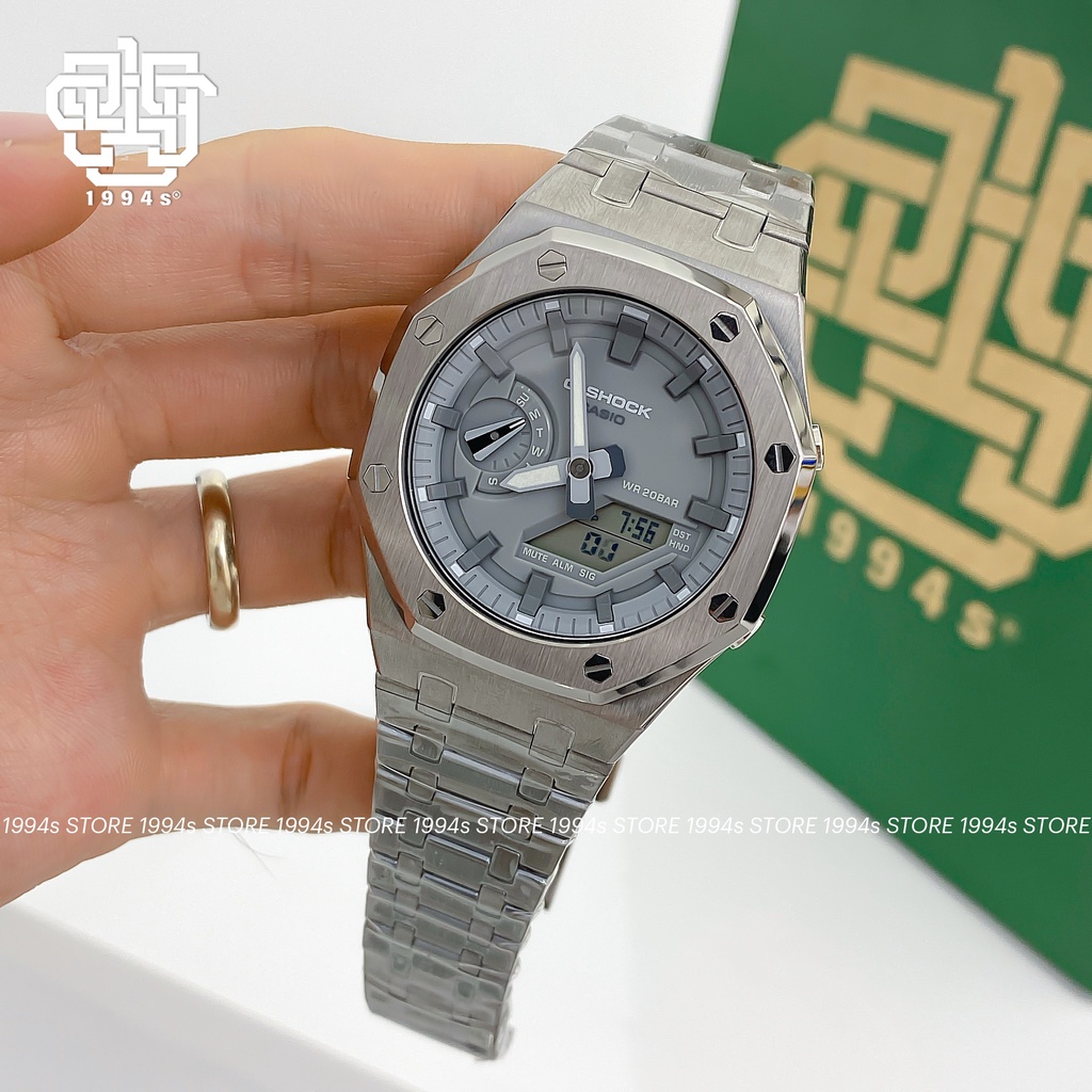 Đồng hồ nam Casio G-Shock GA-2110ET-8A custom AP Royal Oak, Gray Steel, hàng chính hãng, bảo hành 05 năm
