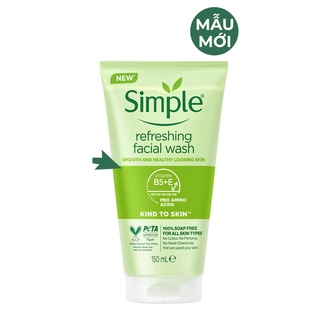Sữa Rửa Mặt Dạng Gel Simple Kind To Skin Refreshing Facial Wash 150ml