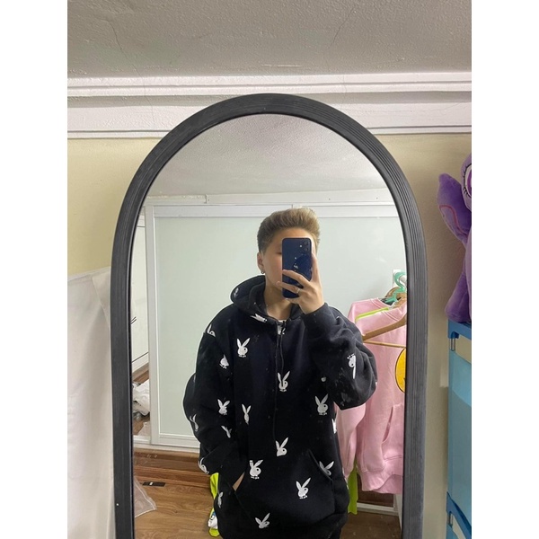 Áo hoodie nỉ cottong thỏ in kín HARIQUEEN
