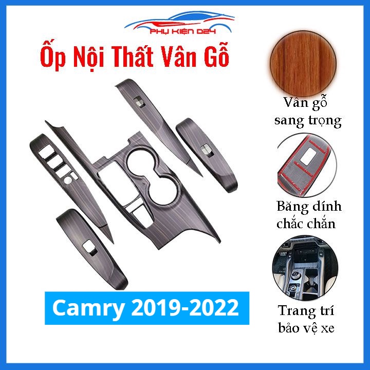 Ốp nội thất Camry 2019-2020-2021-2022 vân gỗ bảo vệ chống trầy xước và làm đẹp xe