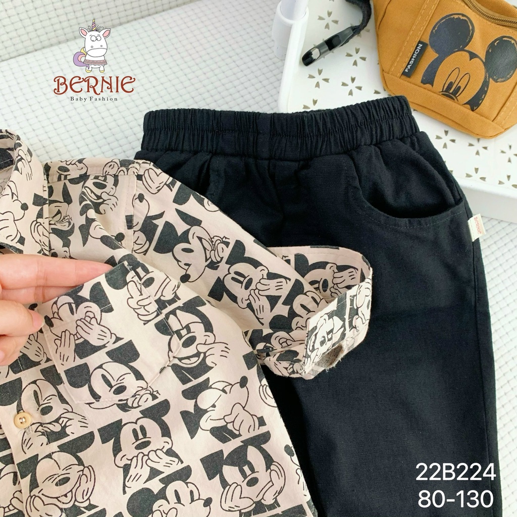 BERNIE - BỘ SƠMI MICKEY DÀI TAY SIÊU HOT HIT CHO BÉ