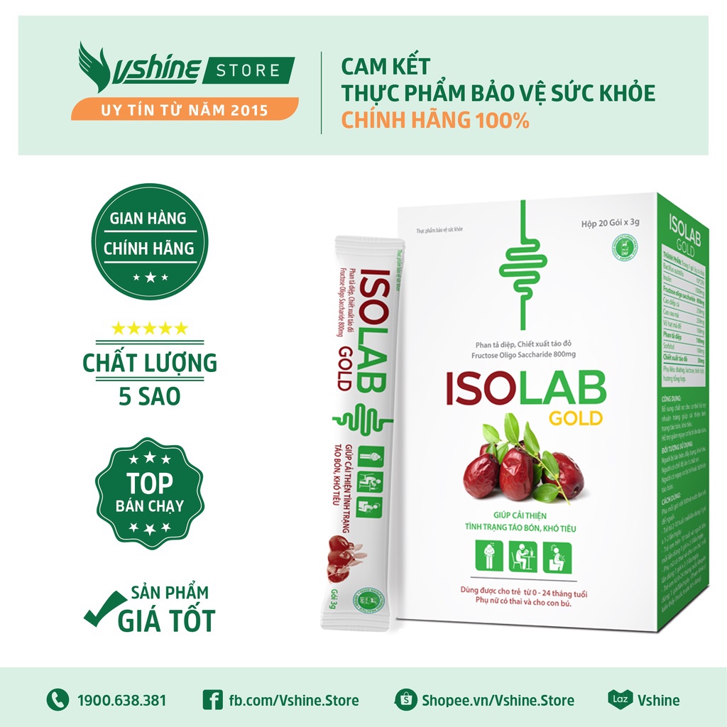 Isolab Gold - Bổ sung chất xơ giúp giảm táo bón