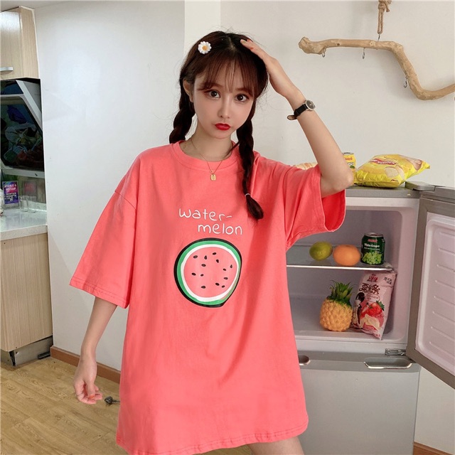 Áo Thun Nữ 🍓FREESHIP🍓Áo Tay Lỡ Form Rộng Hình Trái Cây cực xinh tươi