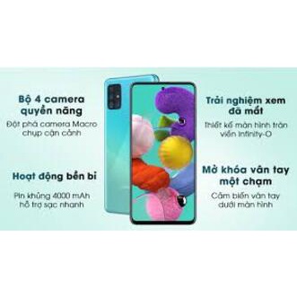 điện thoại Samsung Galaxy A51 2sim ram 6/128G, máy Chính Hãng, Màn: Super AMOLED 6.5 inch, độ phân giải Full - BCC 01