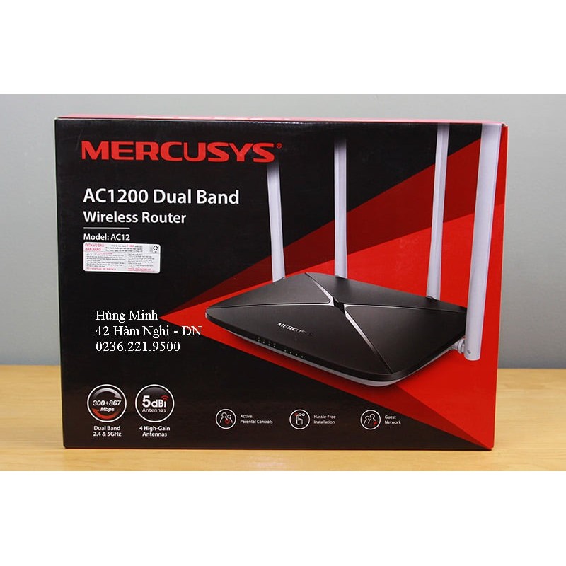 Bộ Phát Wifi Router băng tần kép không dây AC1200 Mercusys AC12- BẢO HÀNH CHÍNH HÃNG | BigBuy360 - bigbuy360.vn