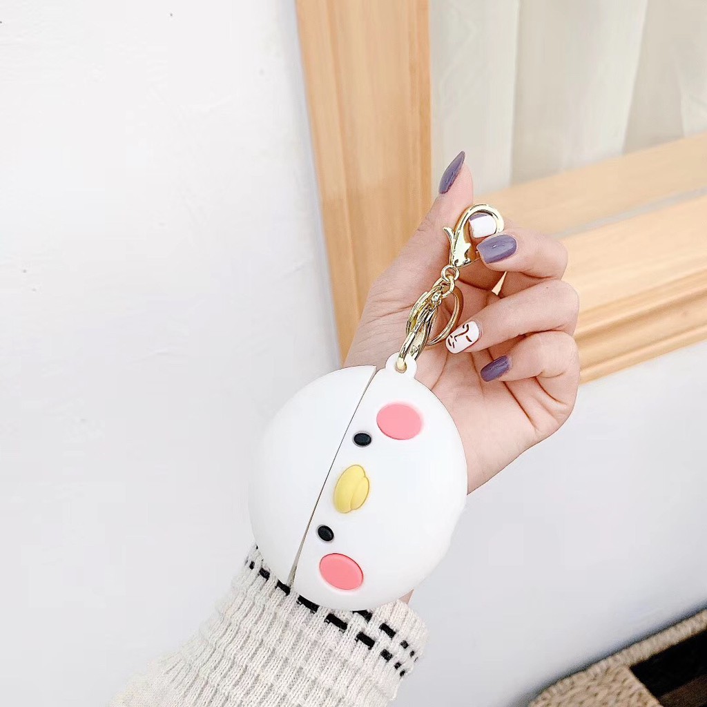 Casing Case AirPods Pro Cute 3d White Duck Pink Rabbit AirPods 3 Cover Silicone Apple AirPod Headset Soft Case Keychain