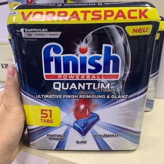 Viên rửa bát Finish Quantum Powerball 64 Tabs cao cấp + tặng viên rửa bát