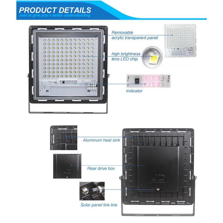 ĐÈN NĂNG LƯỢNG MẶT TRỜI CHÍNH HÃNG JINDIAN JD-7300