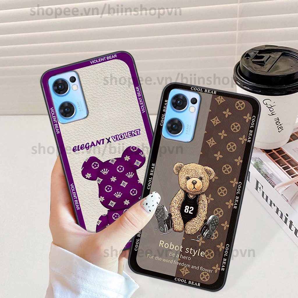 Ốp Oppo Reno7 / Reno7 Z 5G / Reno 7 hình gấu bear brick đẹp độc lạ, thời trang, cá tính
