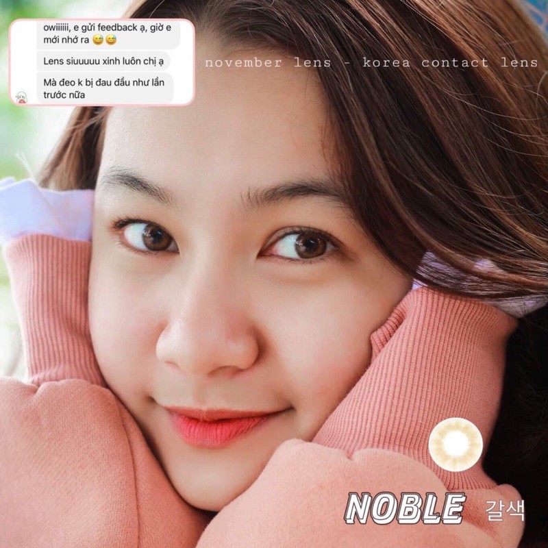 Kính áp tròng Noble Brown Hàn Quốc tone nâu hổ phách áp tròng