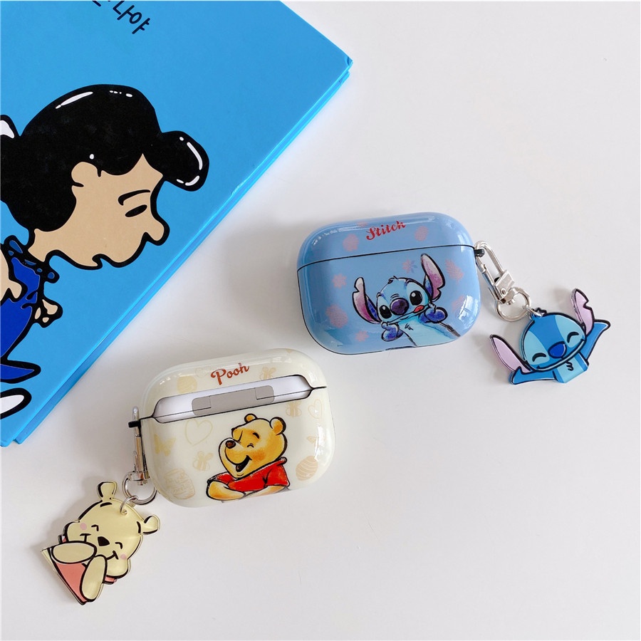 Vỏ Bảo Vệ Hộp Sạc Tai Nghe airpods pro2 airpods pro airpods 3 gen3 airpods 2 Hình Gấu pooh & stitch Dễ Thương Ốp
