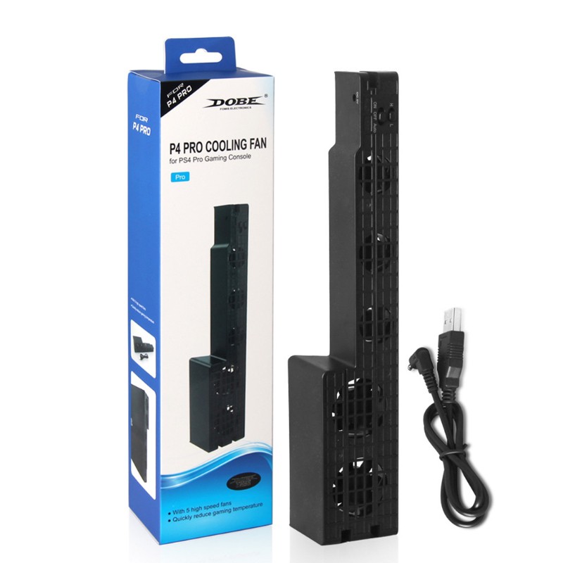 Quạt tản nhiệt gồm 5 quạt nhỏ gắn bên ngoài hoạt động hiệu quả có đầu cắm USB dành cho máy chơi game PS4 Pro