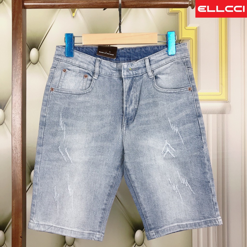 Quần bò nam ngắn màu xanh nhạt dễ phối đồ, shop uy tín ELLCCi - Thiên đường quần jean nam ngắn, chuyên sỉ quần bò jean