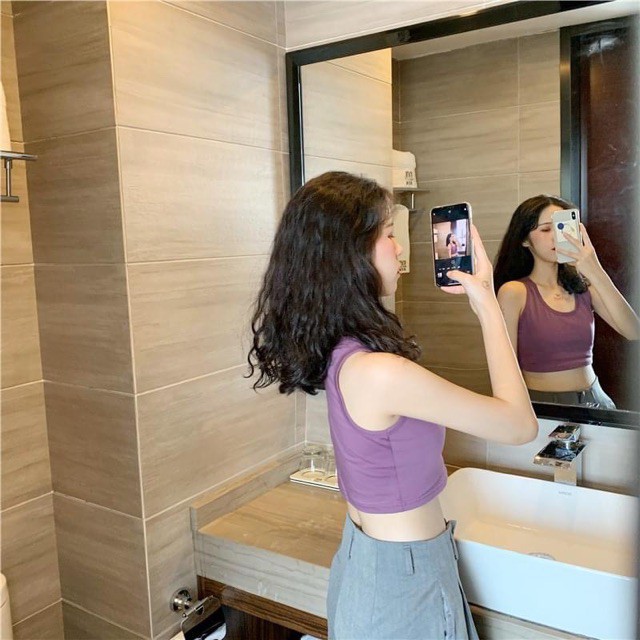Áo croptop thun nữ / Áo thun croptop nữ 3 lỗ nhiều màu siêu hot AT18 | BigBuy360 - bigbuy360.vn