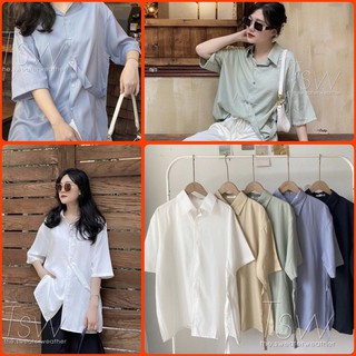 Áo sơ mi lụa cộc tay kèm dây buộc eo lyn