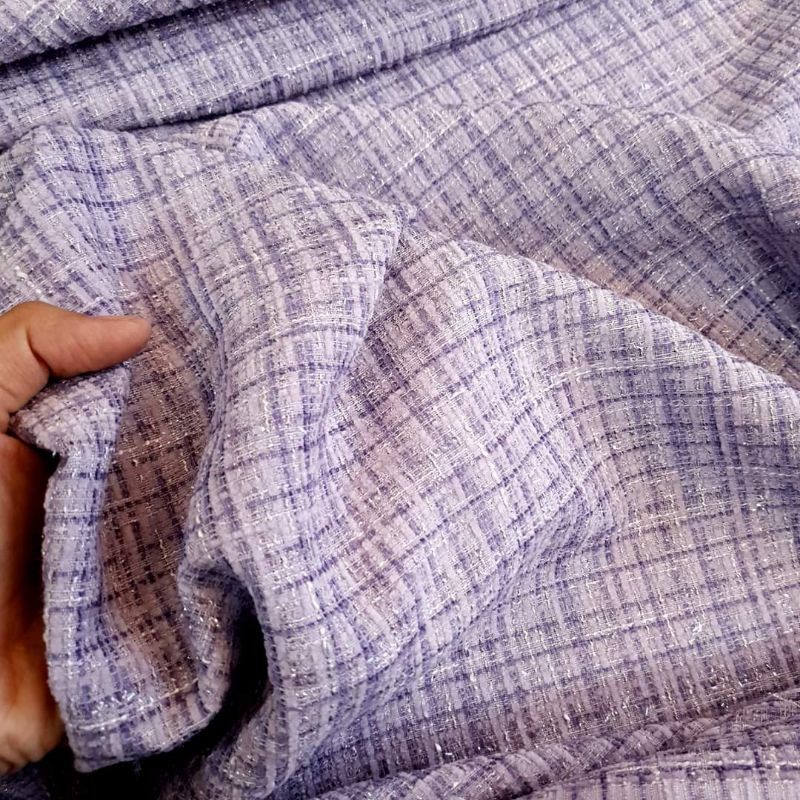 vải dạ tweed tím