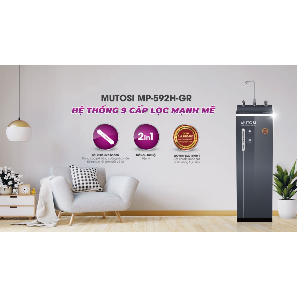 [Chính Hãng] Máy lọc nước Nóng Nguội 9 lõi Mutosi MP-592H