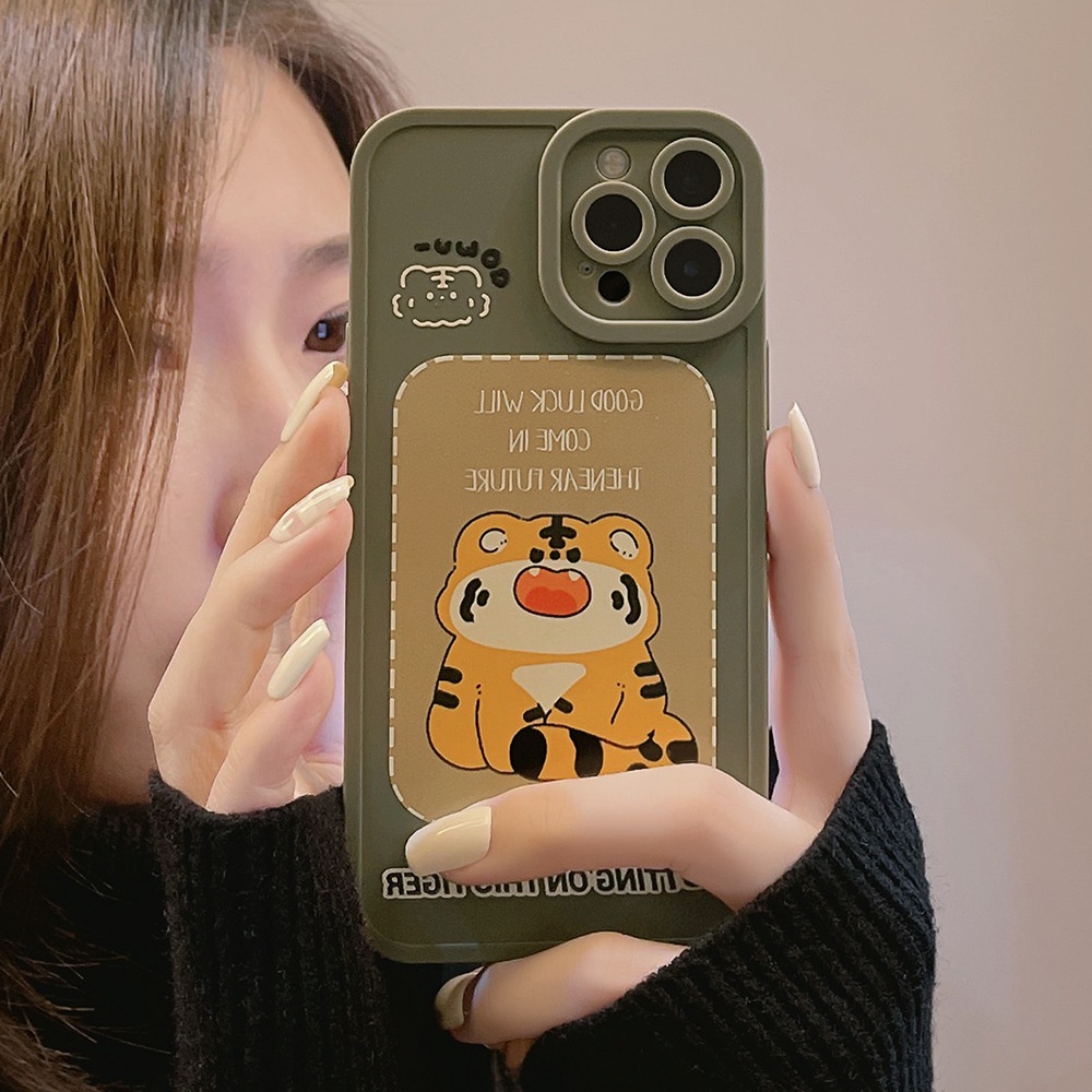Hoạt Hình Ốp Điện Thoại Silicon Mềm Hình Chú Hổ May Mắn Cho iphone 7 8 plus x xr xs 11 12 13 14 15 mini pro max se 2020