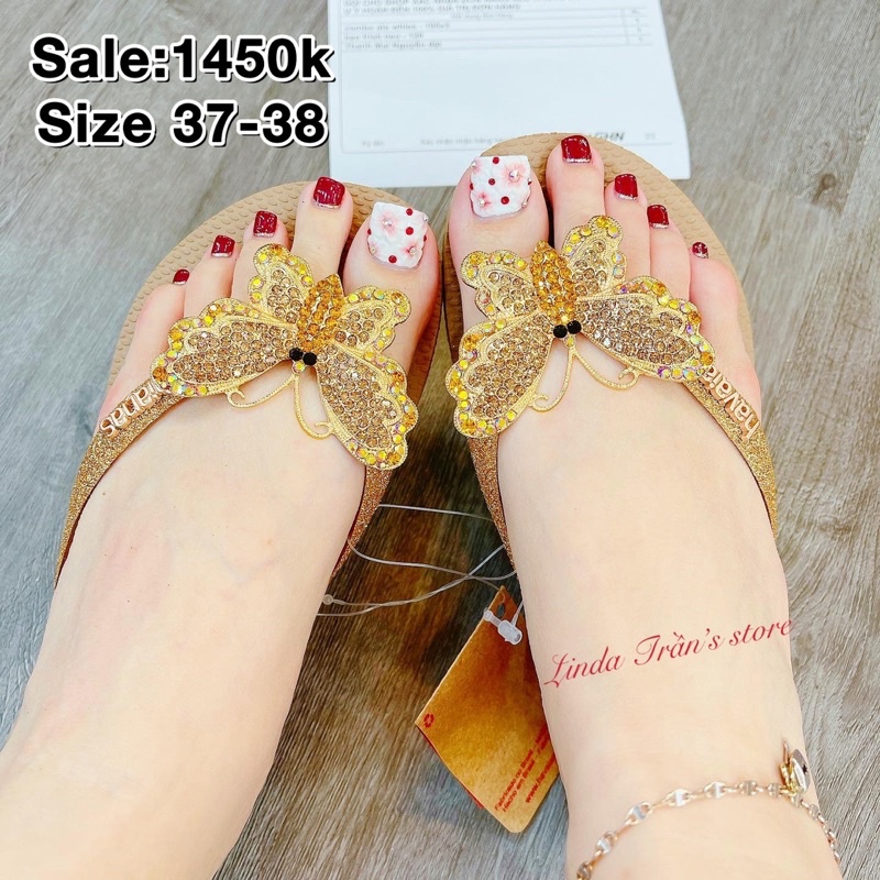 dép HVN mix charm b.nữ hoàng trà