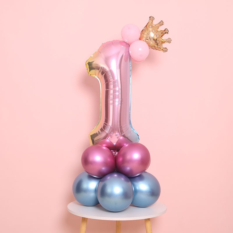 Bong bóng hình số màu gradient độc đáo dùng trang trí