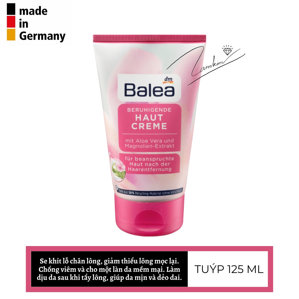 [ Hàng Đức ] Kem dưỡng sau wax,cạo lông Balea hàng nội địa Đức - 125ml