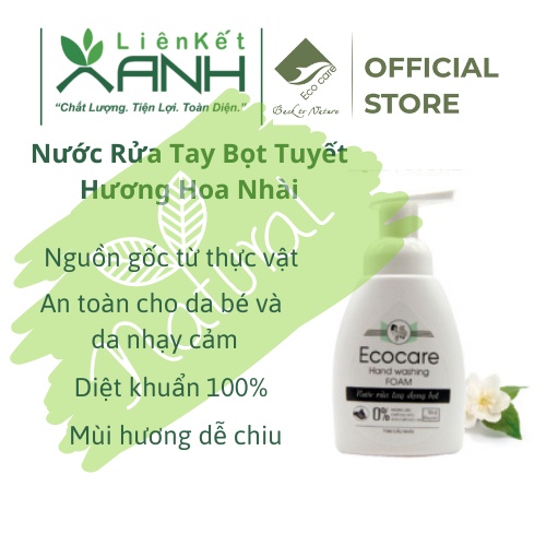 NƯỚC RỬA TAY DẠNG BỌT TINH DẦU NHÀI Ecocare 250ml