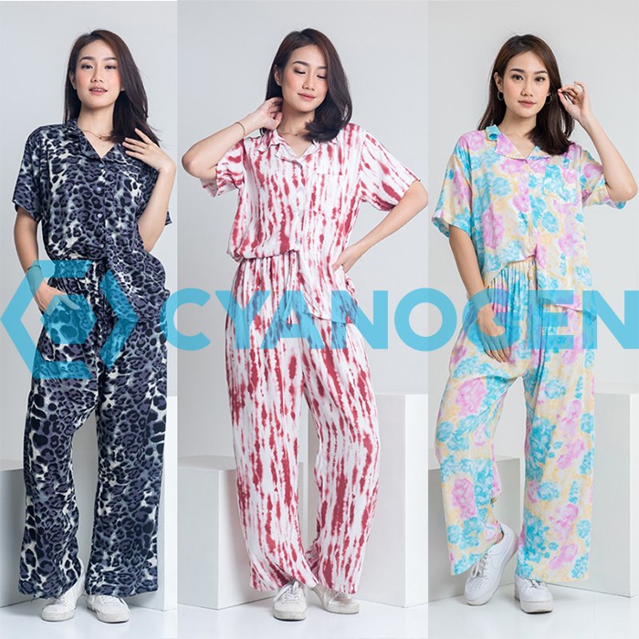 Gtr Bộ Đồ Ngủ Quần Dài Nhuộm Màu Dành Cho Nữ