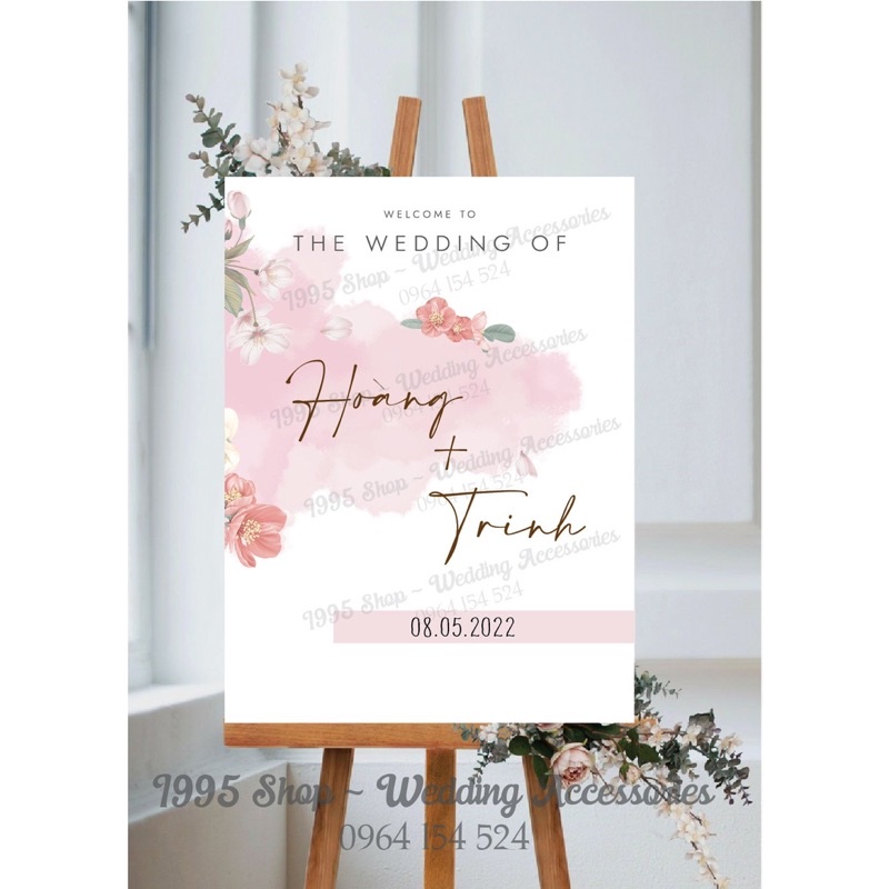 Bảng tên cưới để cổng, bảng welcome đón khách
