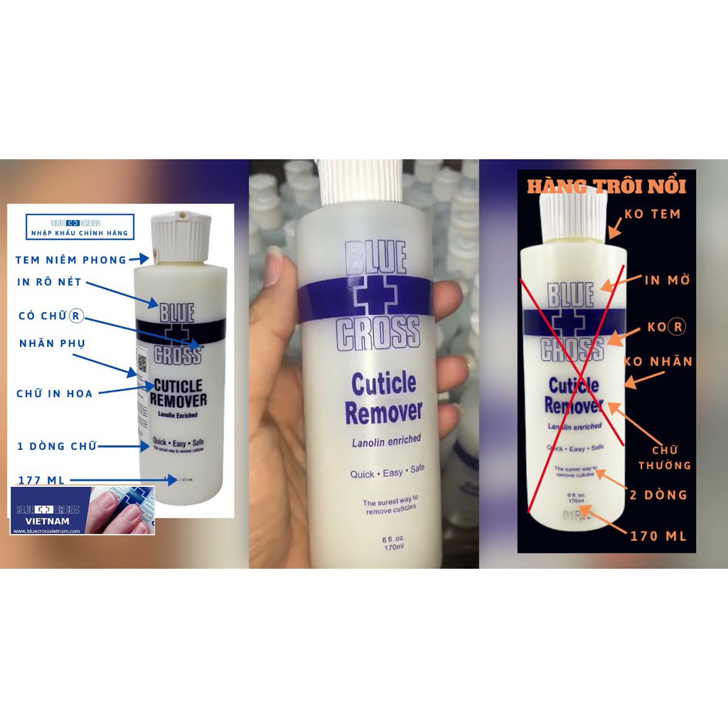 Kem Làm Mềm Da Chuyên Dụng Không Cần Ủ Blue Cross Cuticle Remover Mềm Da Mỹ 177ml