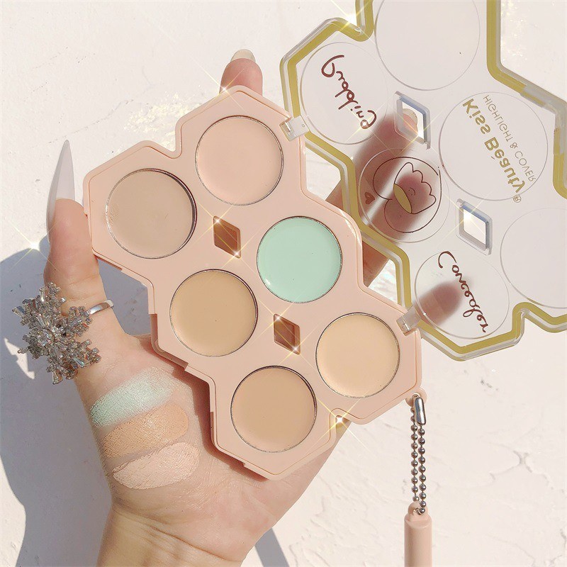 (Hàng Mới Về) Bảng Kem Che Khuyết Điểm 6 Màu Nhẹ Độ Che Phủ Cao Kiss Beauty | BigBuy360 - bigbuy360.vn