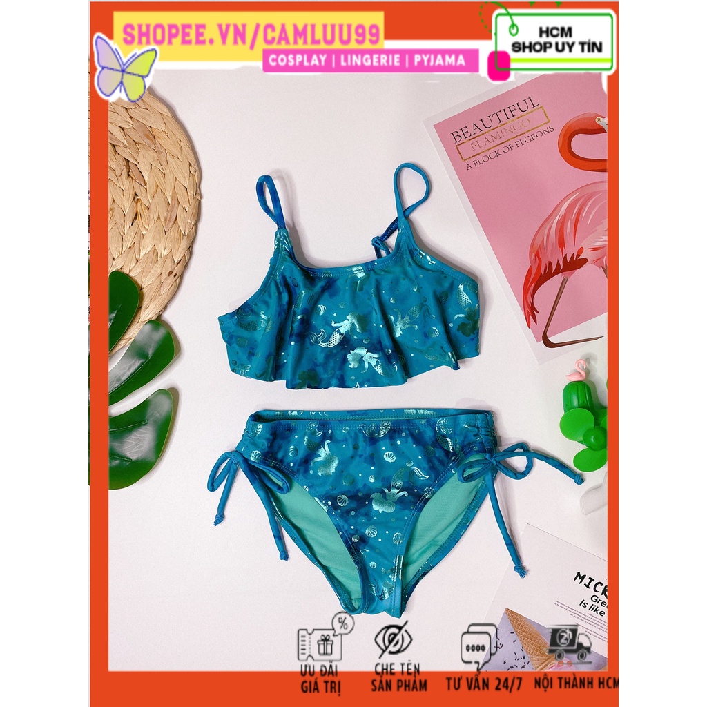 Sẵn hàng - [NOW SHIP GIAO NHANH 1H] -Ảnh thật 100% (15kg -18kg ) -bikini 2 mảnh nàng  tiên cá - đồ bơi bé gái -CAMLUU99